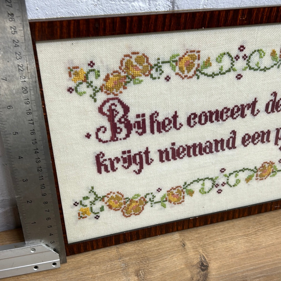 Dutch Quote - Embroidery - Tapestry - Patchwork - Cottonwork