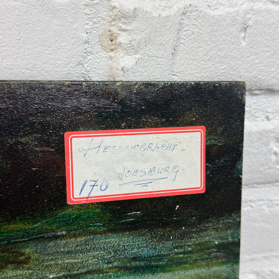 Dutch Lake oil painting by Jan Bakker (1879-1944)