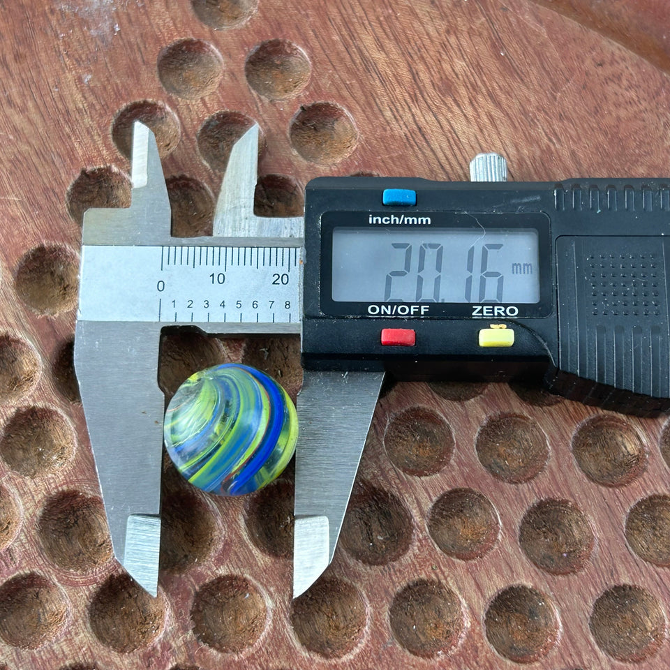 Joseph’s coat marble - Antique handmade 0.79” inch German glass marble