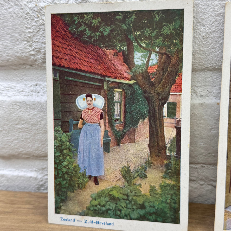 Set of 9 Antique Dutch Historical Costumes - High Quality Print cards – Holland Traditional Costume Embroidery Illustrations