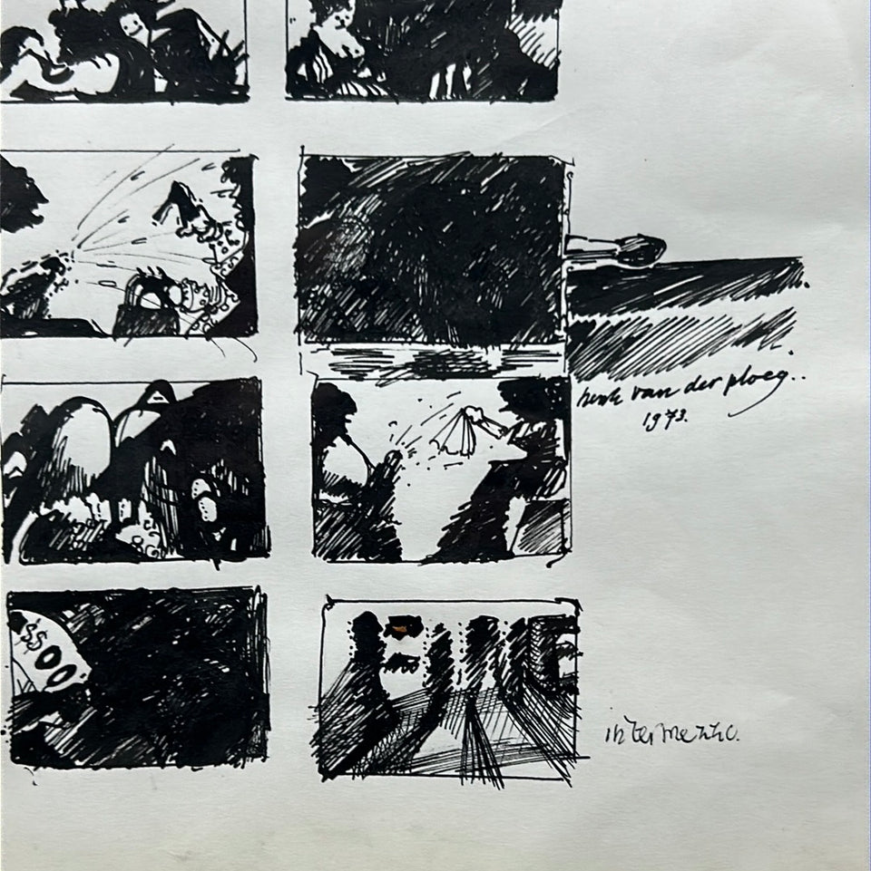 Intermezzo, Ink drawing by Henk van der Ploeg (1949)