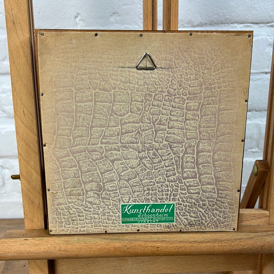 Small Dutch Jenever Embroidery - Tapestry - Patchwork - Cotton work - Framed