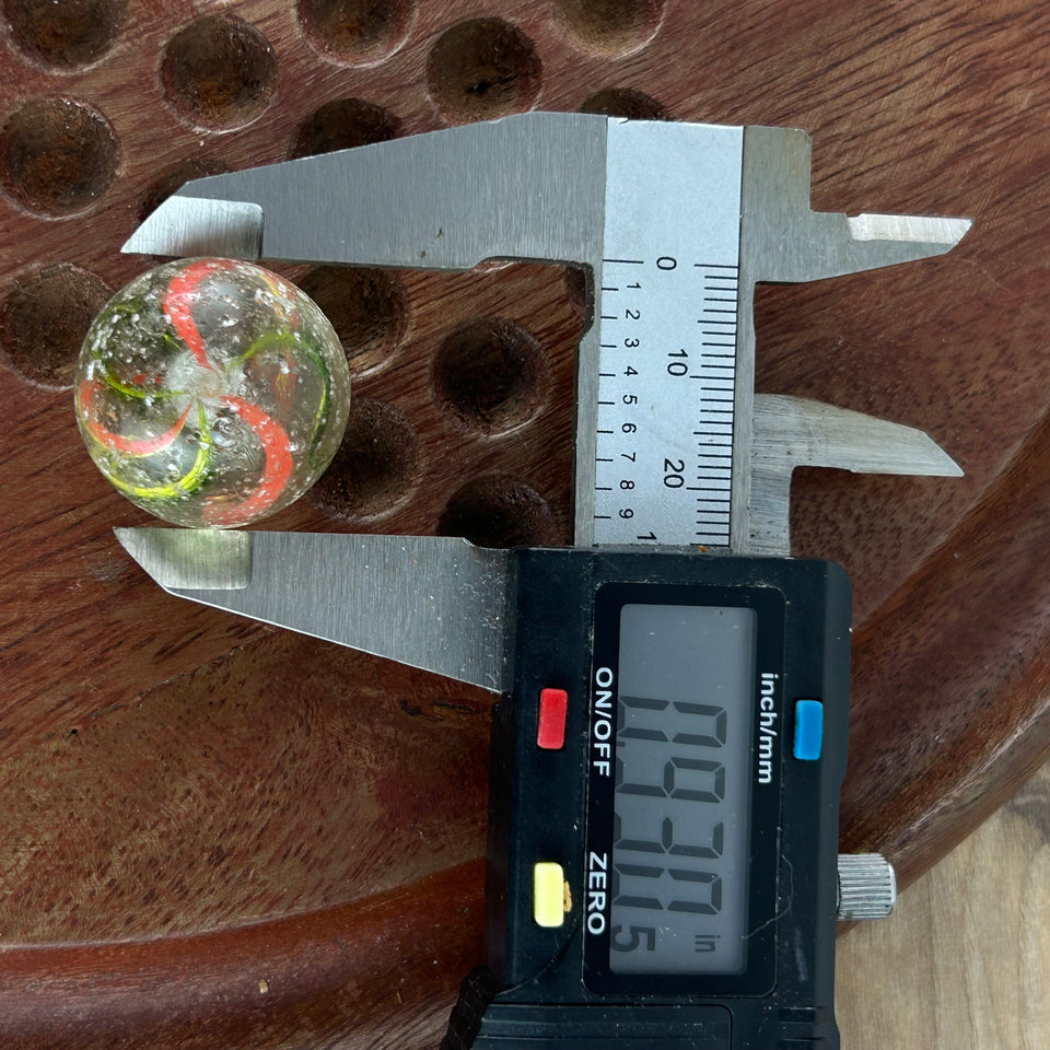 Collection of 4 Antique Latticino Core Swirls marbles - Handmade German glass marbles