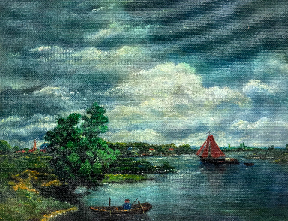 Dutch Clouds Landscape painting by Jan Bakker (1879-1944) - Multiple