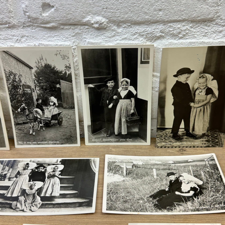 Collection of historical Children Folklore Dutch Costume photocards - High Quality Photo paper a.o. – Holland Traditional Folk Kids Costume Embroideries