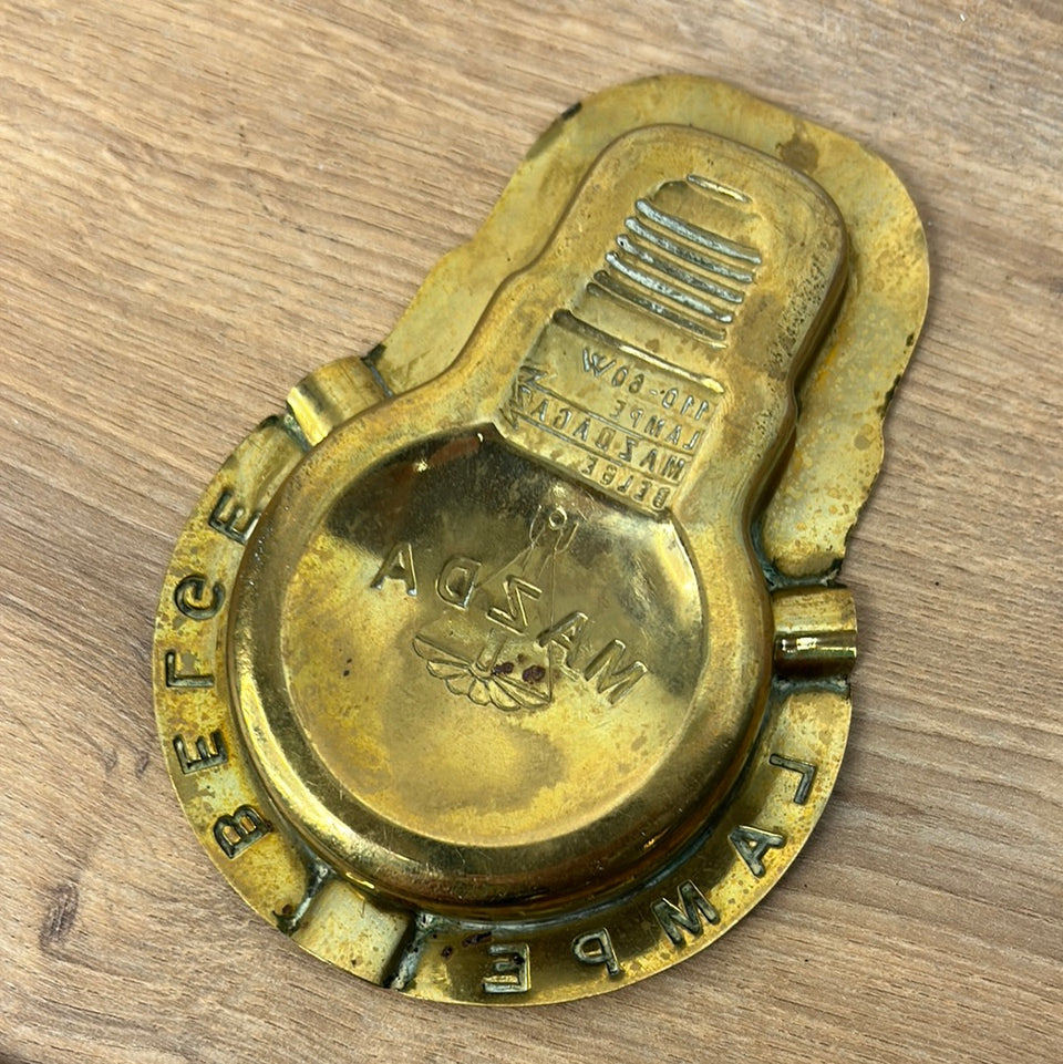 Vintage Copper Mazda Lampe Belge Lightbulb Ashtray