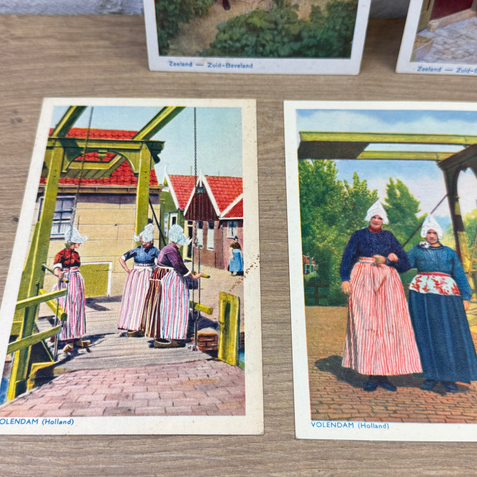 Set of 9 Antique Dutch Historical Costumes - High Quality Print cards – Holland Traditional Costume Embroidery Illustrations