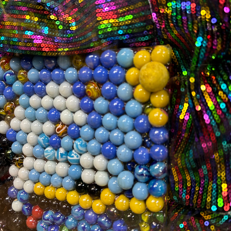 a Starry Night of glitter and marbles - Original artwork