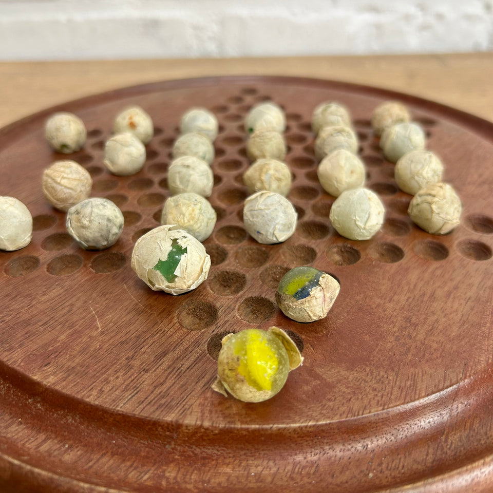 Antique Marbles in original paper packaging - set of 3