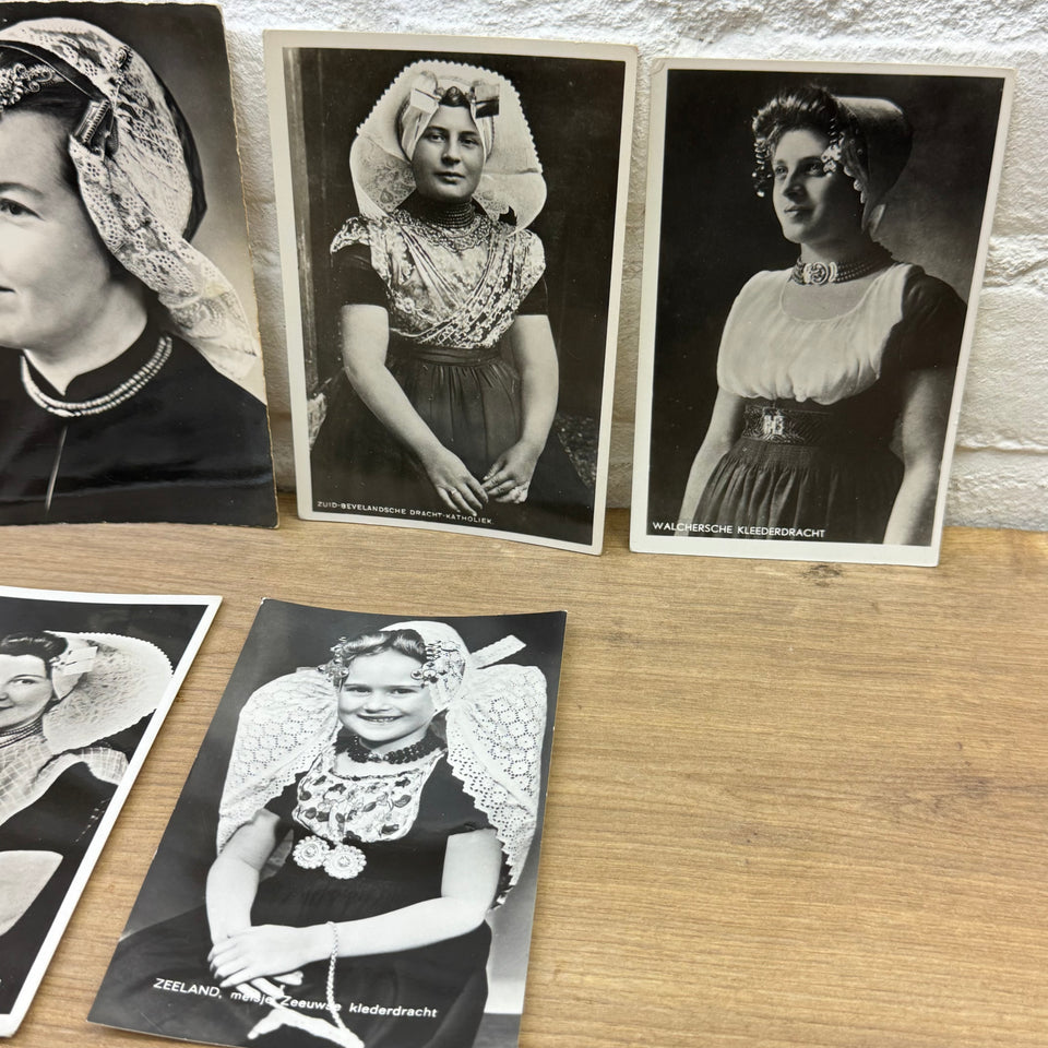 Collection of historical Dutch Powerful Woman Costume Portrait postcards - High Quality Photo paper a.o. – Holland Traditional Costume Embroideries