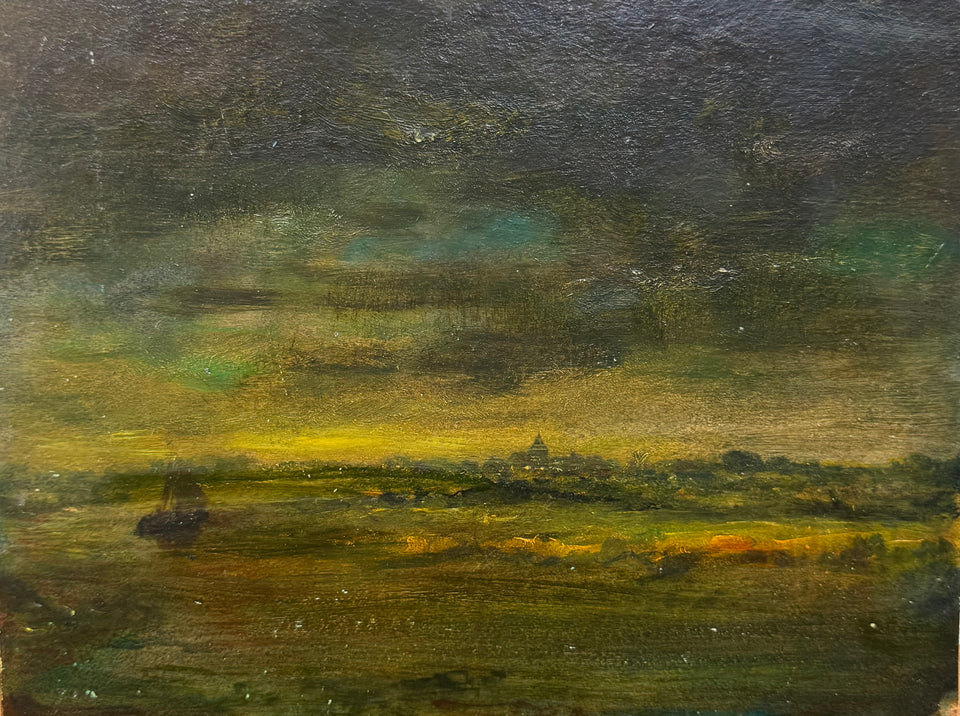 Duo painting - Holland after sunset - Oil paintings by Jan Bakker