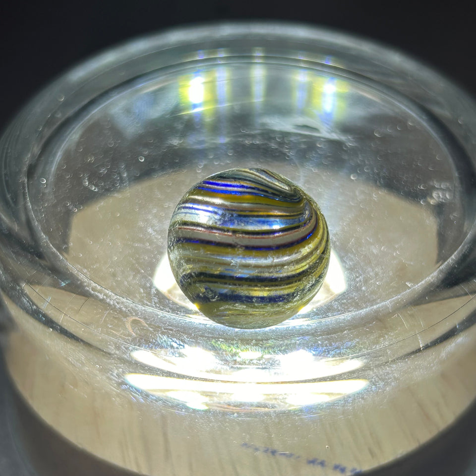 Onion skin Joseph’s coat - Antique handmade 0.82” inch German glass marble