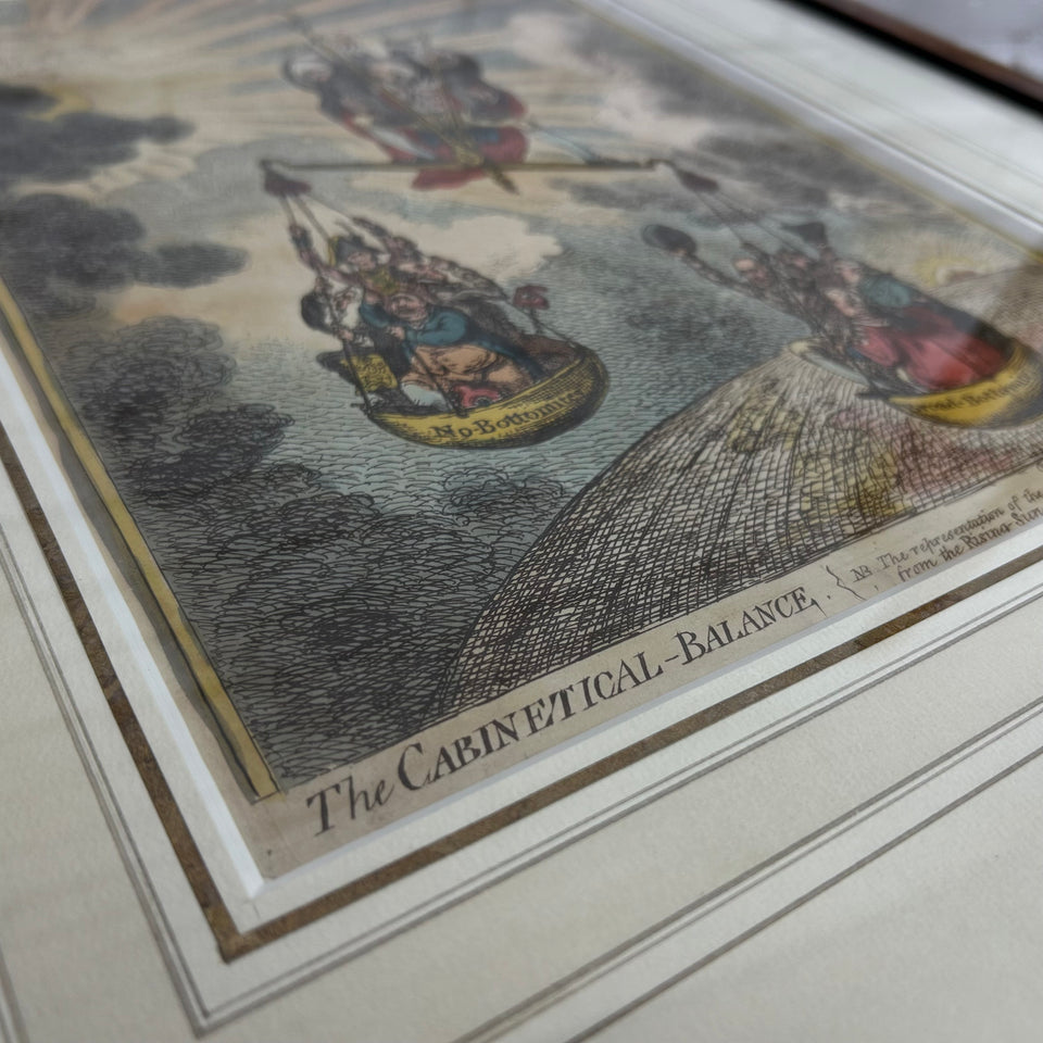 Original Rare handcolored - The Cabinetical Balance -
James Gillray (1757–1815)
