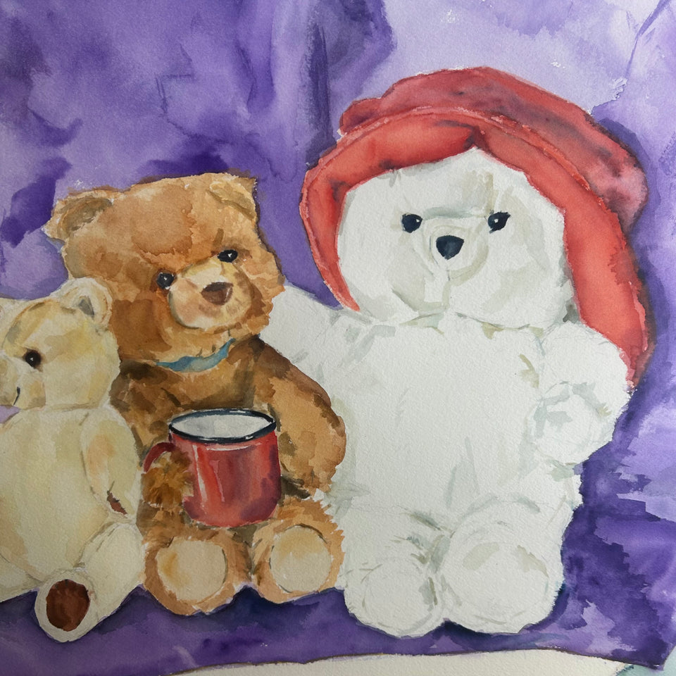 Paddington Bear & friends- Original watercolor painting