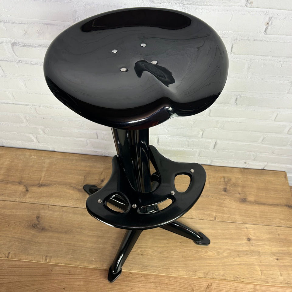 Dulton Industrial Vintage Bar Stool With Tractor Seating, Model Lotus