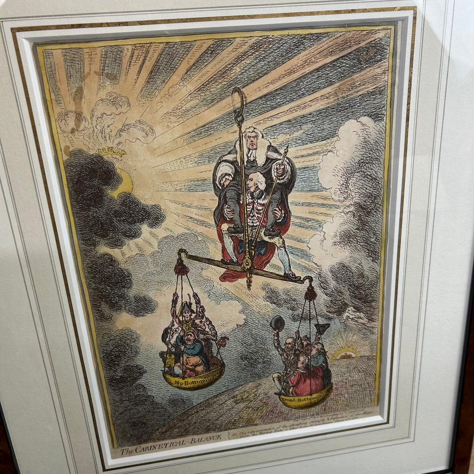 Original Rare handcolored - The Cabinetical Balance -
James Gillray (1757–1815)