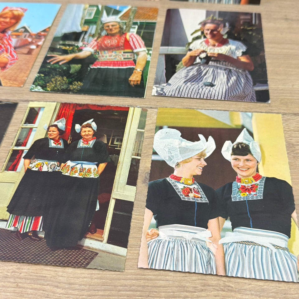 Collection of Antique The Netherlands Folklore Costume with Dutch Woman photocards - High Quality Photo paper a.o. – Holland Traditional Culture Costume Embroideries