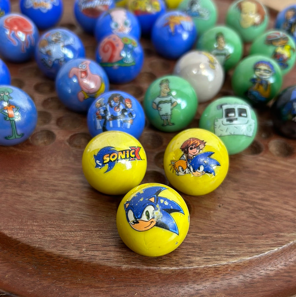 Mixed set of 30 Comic Series Vintage Marbles - 1 inch