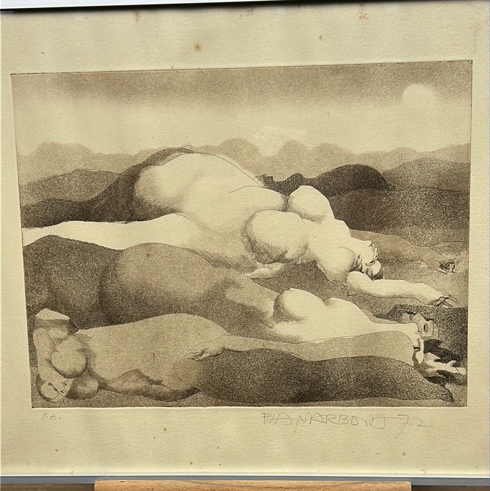 Abstract naked woman - Edition P.A / E.A - Etching by Josep Pla-Narbona (1928-2020)