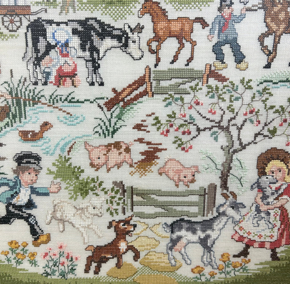 Very Large Embroidery of Holland - Cottonwork - Framed