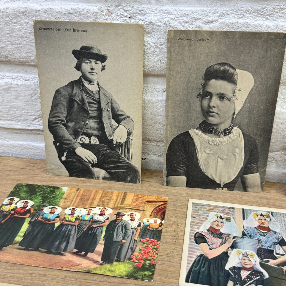 Collection of Antique Dutch Folklore Costume photocards - High Quality Photo paper a.o. – Holland Traditional Culture Costume Embroideries