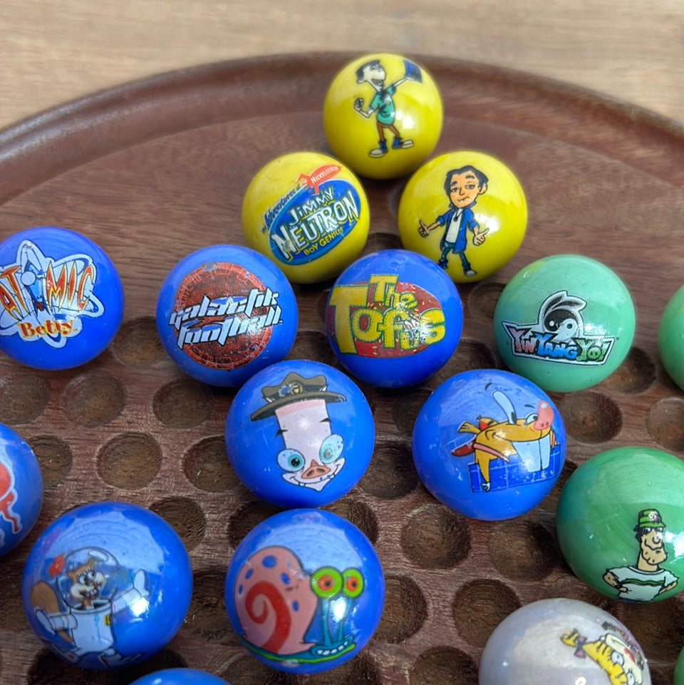 Mixed set of 30 Comic Series Vintage Marbles - 1 inch