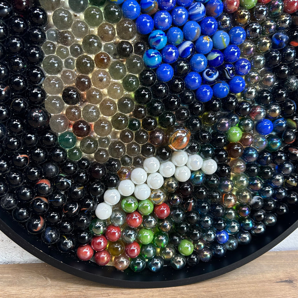 Girl with a pearl earring made of Marbles - Pearled Reflections