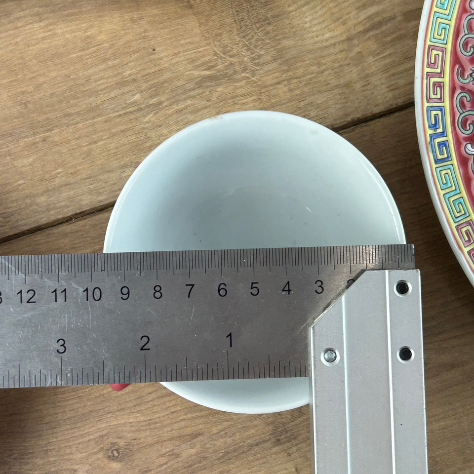 Chinese ceramic tea set - plates & cups and a matching wall plate