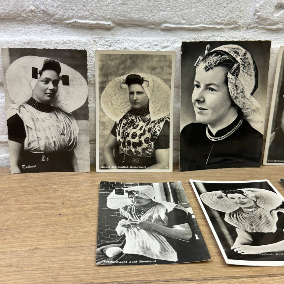 Collection of historical Dutch Powerful Woman Costume Portrait postcards - High Quality Photo paper a.o. – Holland Traditional Costume Embroideries