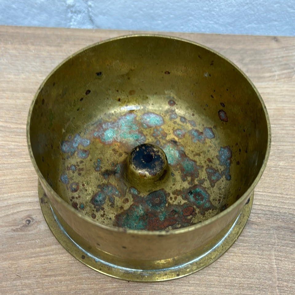 Antique brass WW1 trench art Shell Ashtray