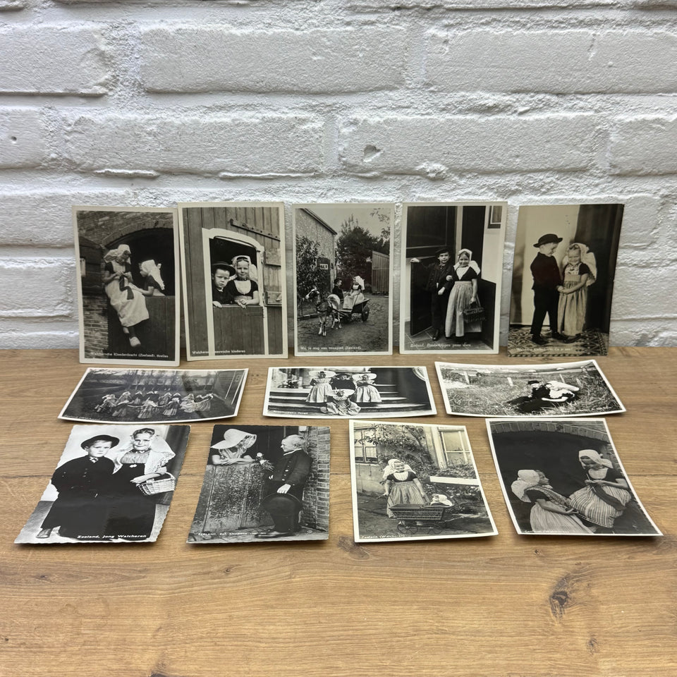 Collection of historical Children Folklore Dutch Costume photocards - High Quality Photo paper a.o. – Holland Traditional Folk Kids Costume Embroideries