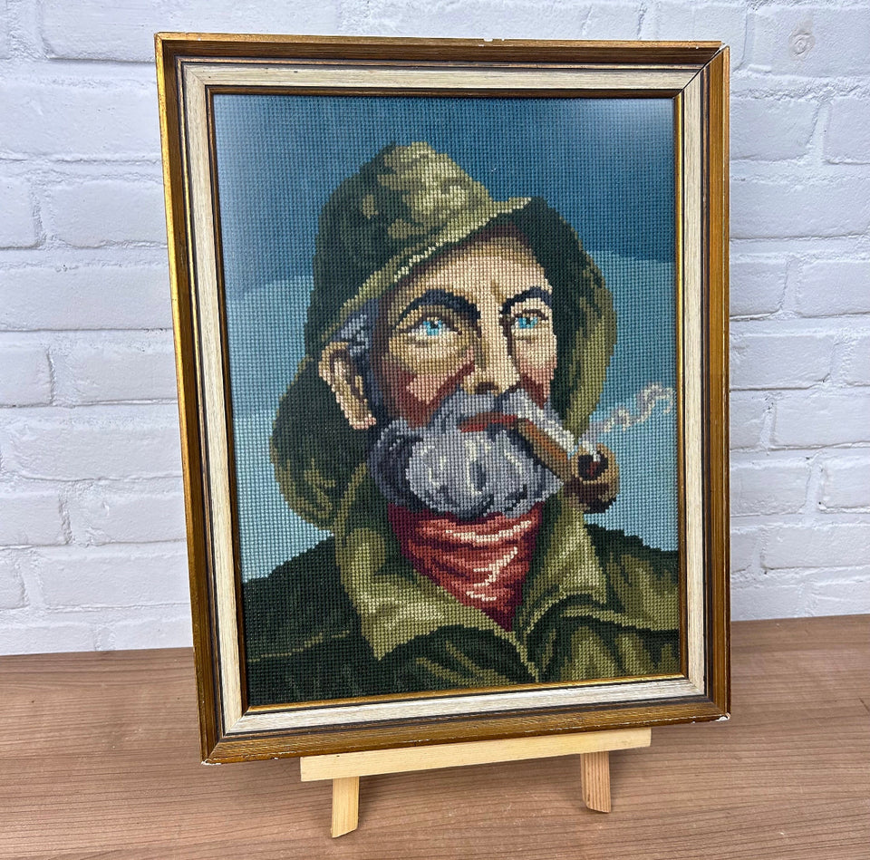 Vintage Sailor Painting Embroidery - Cottonwork - Framed