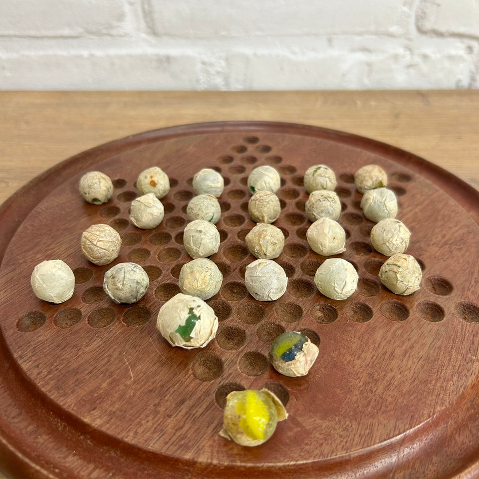 Antique Marbles in original paper packaging - set of 3