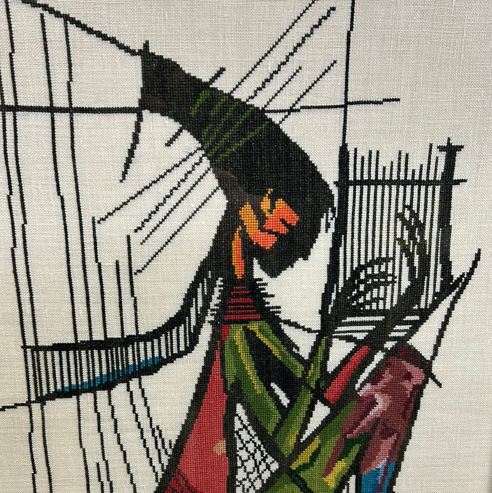 Vintage 60’s Embroidery - Cottonwork - Framed