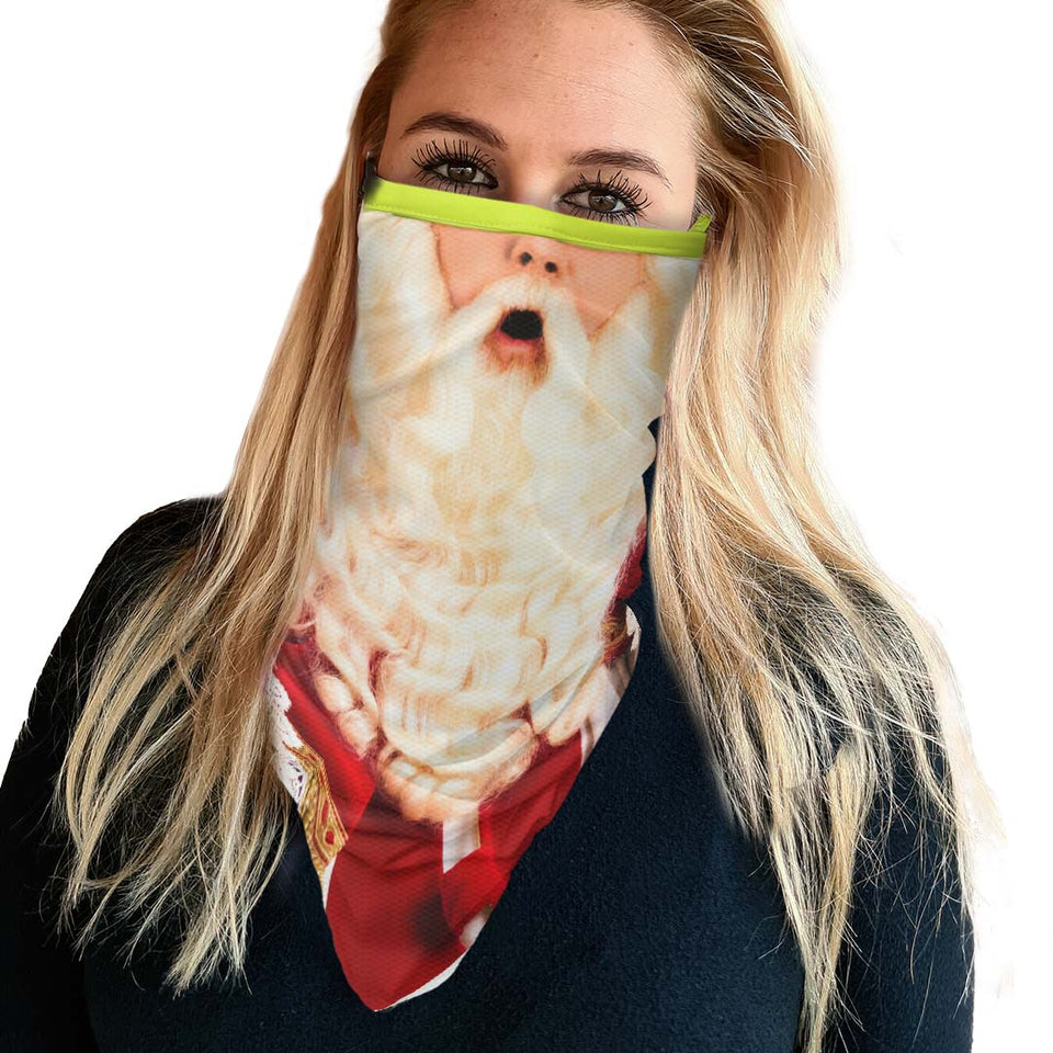 3 x Surprised Santa - Bandana - Neck Gaiter - Sleeve - Scarf