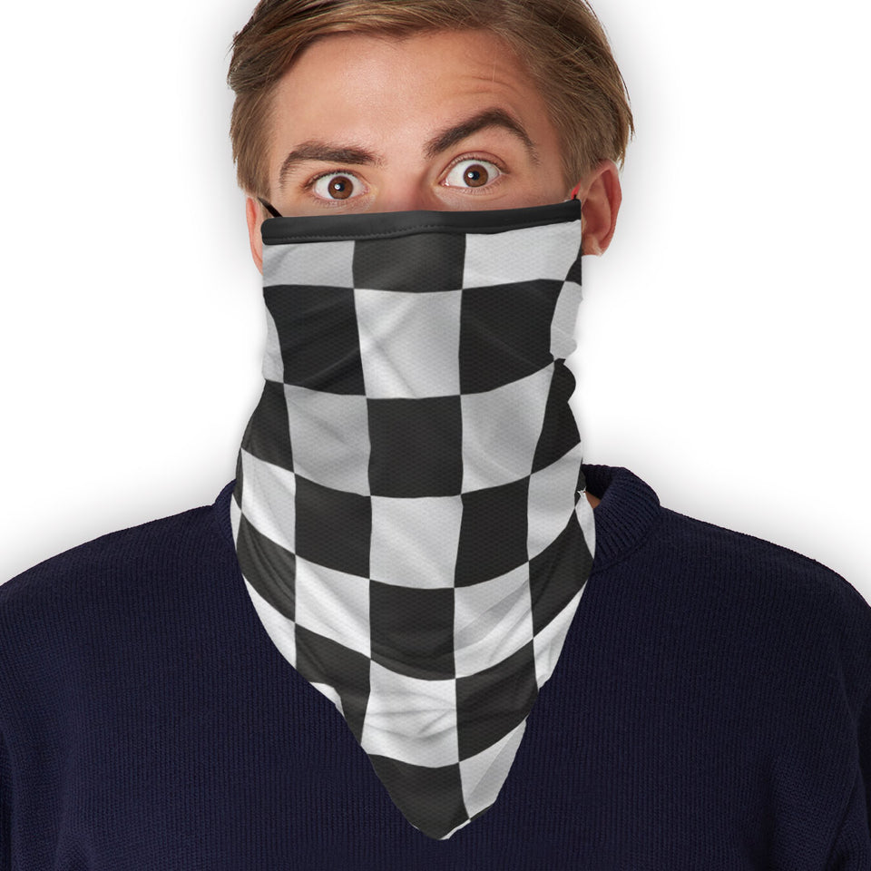 3 x Racing Finish Flag - Bandana - Neck Gaiter - Sleeve - Scarf