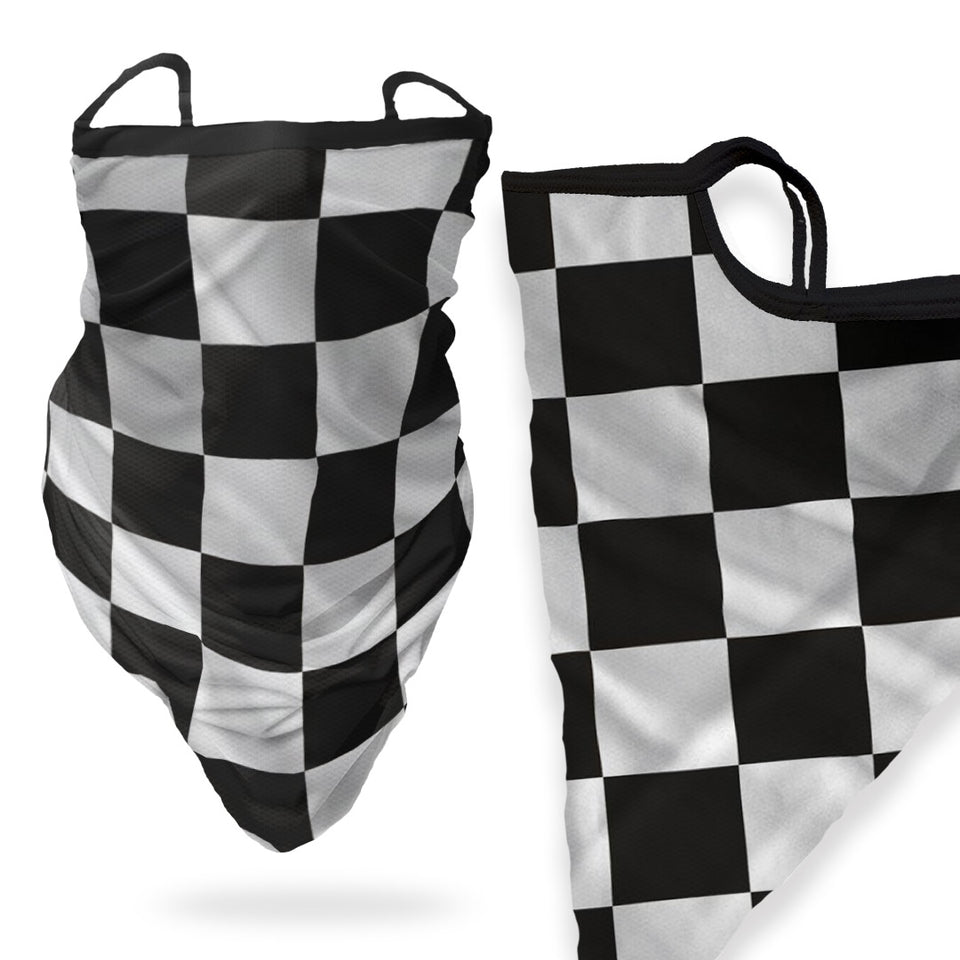 3 x Racing Finish Flag - Bandana - Neck Gaiter - Sleeve - Scarf