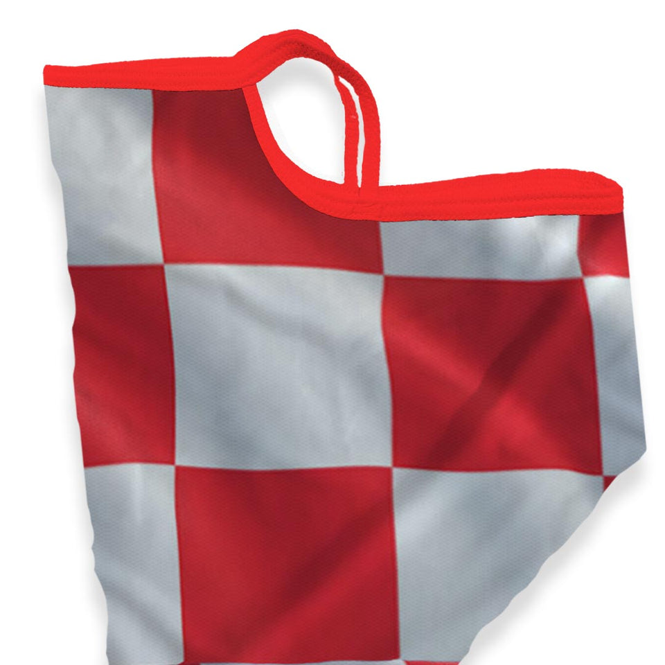 3 x Red & White checkers - Bandana - Neck Gaiter - Sleeve - Scarf