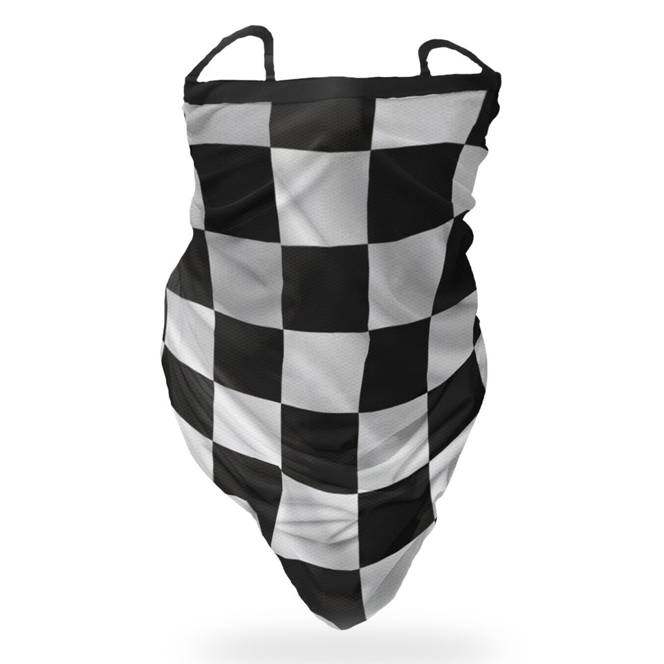 3 x Racing Finish Flag - Bandana - Neck Gaiter - Sleeve - Scarf