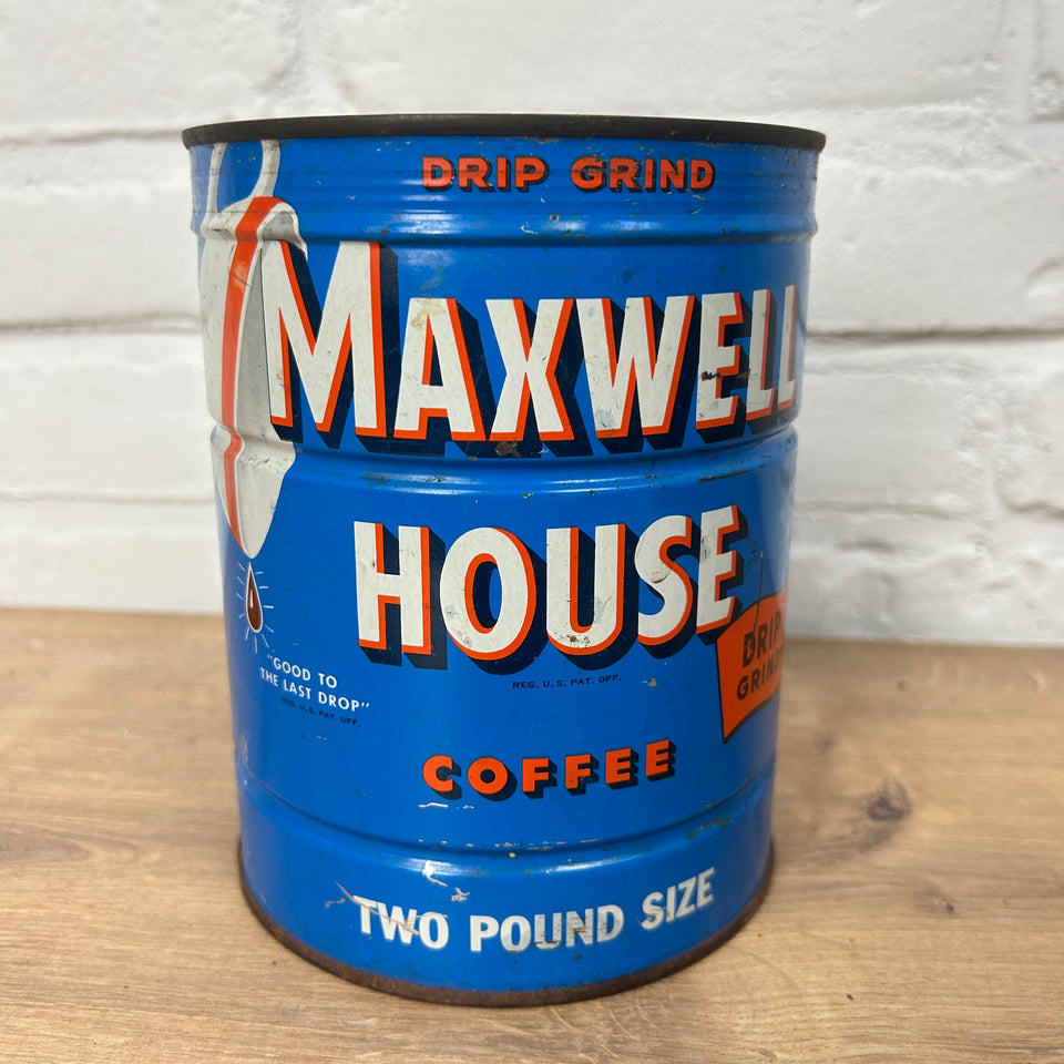 Maxwell House Coffee & Old Dutch Coffee closed coffee bins (with coffee still inside)