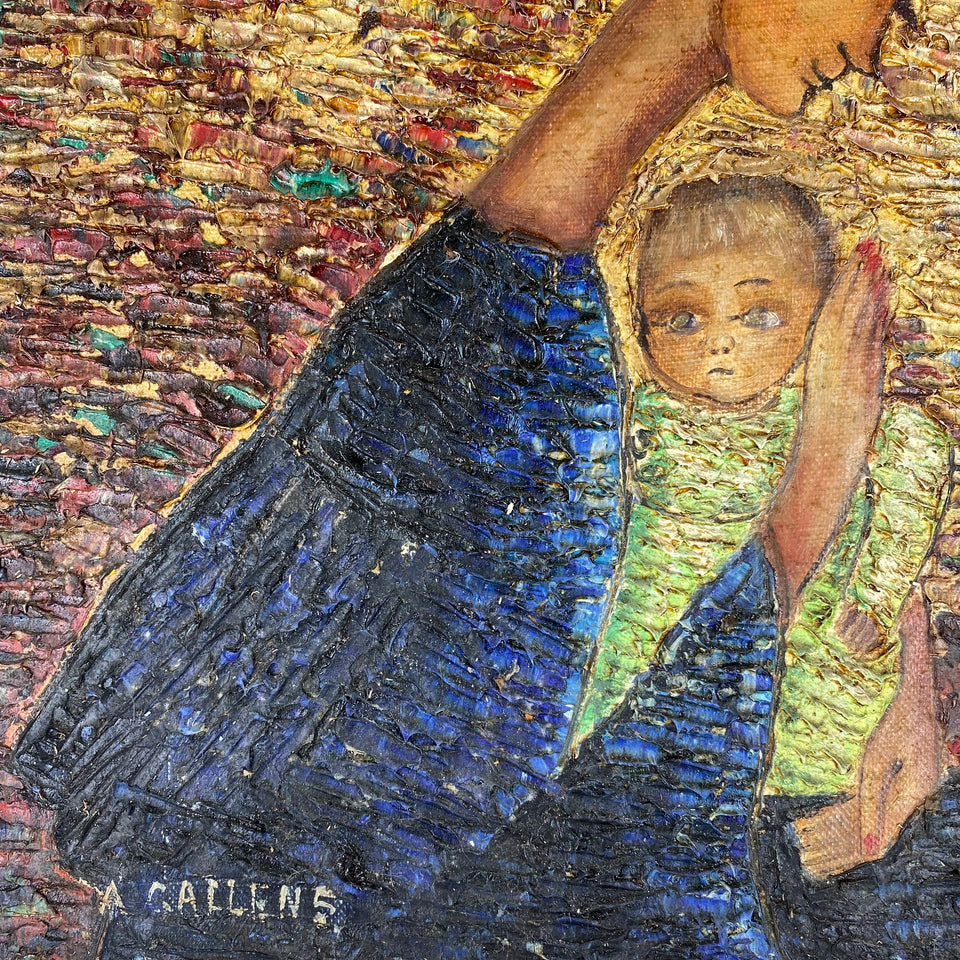 Mother's love - Oil painting by A. Gallens