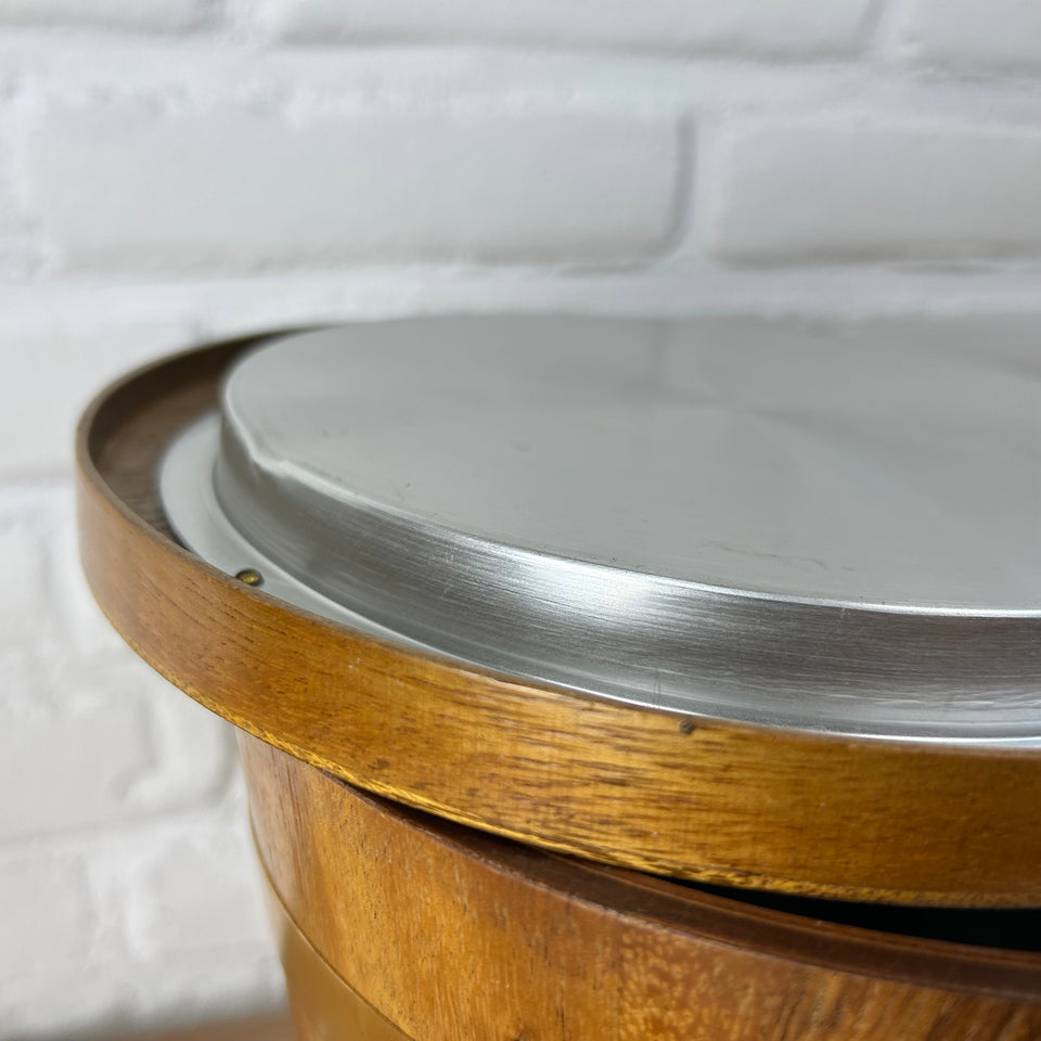 1960s Japanese Vintage Teakwood & Copper Ice Bucket