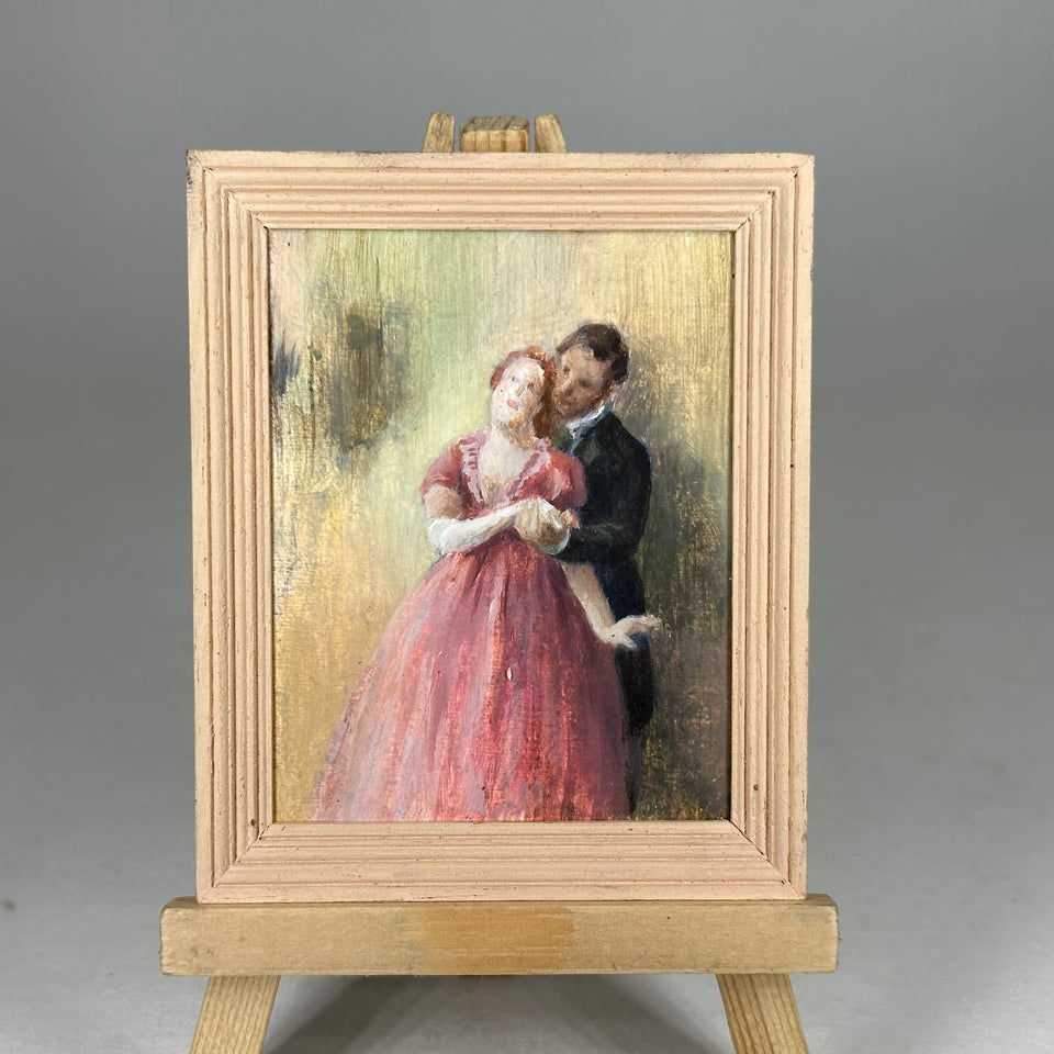 Miniature hand painted painting couple dancing