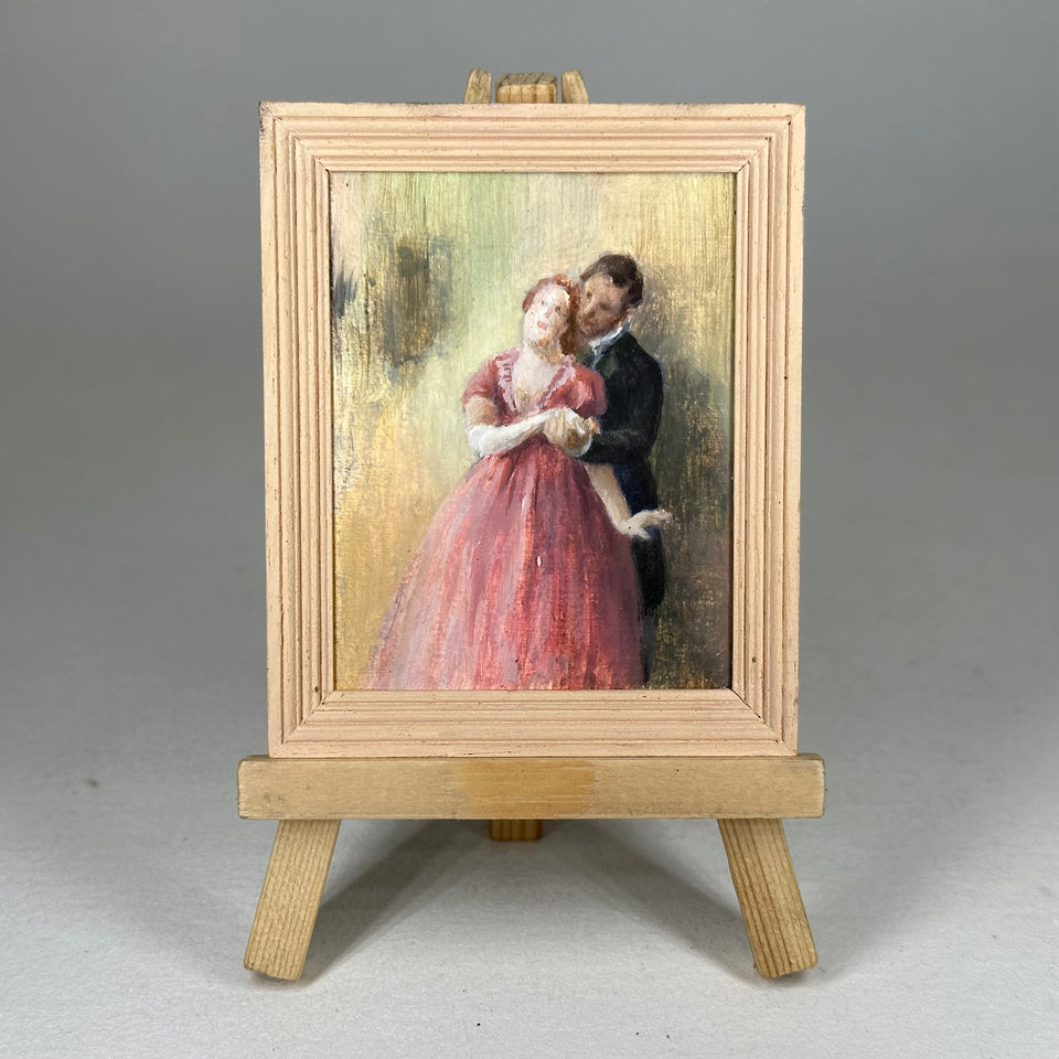 Miniature hand painted painting couple dancing