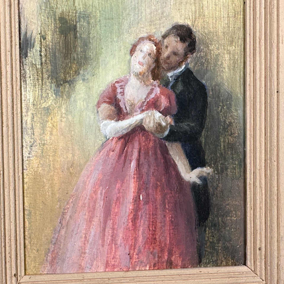 Miniature hand painted painting couple dancing