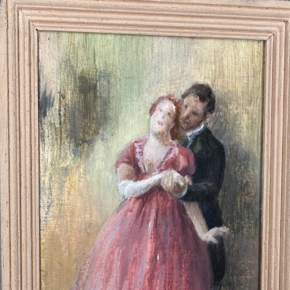 Miniature hand painted painting couple dancing