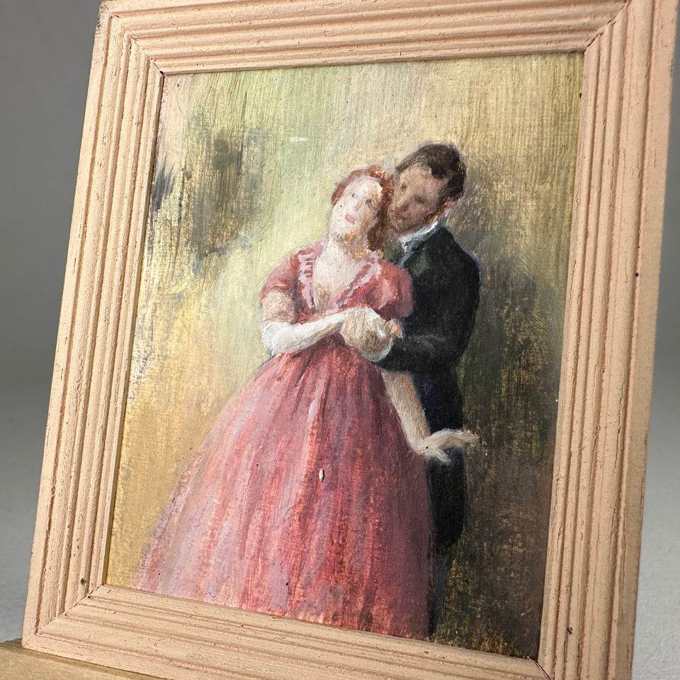 Miniature hand painted painting couple dancing