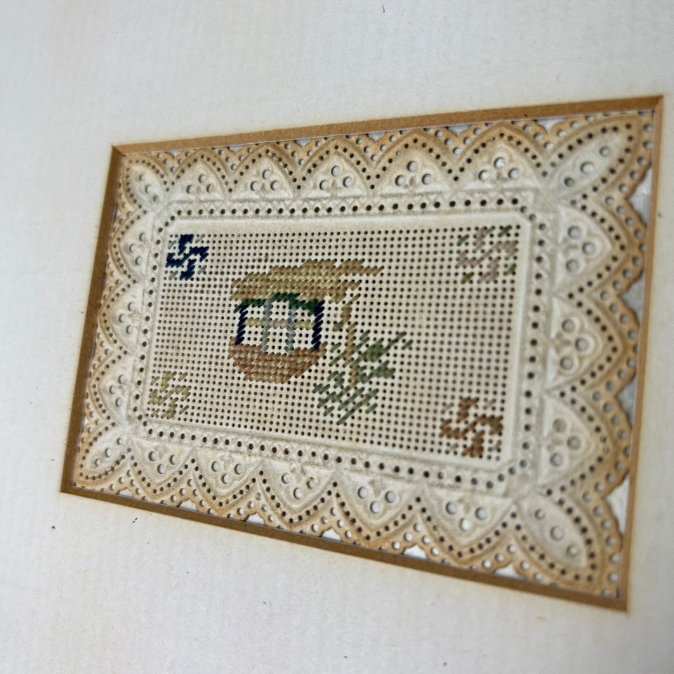 6 antique miniature embroidery  — 19th century- 1850-1900