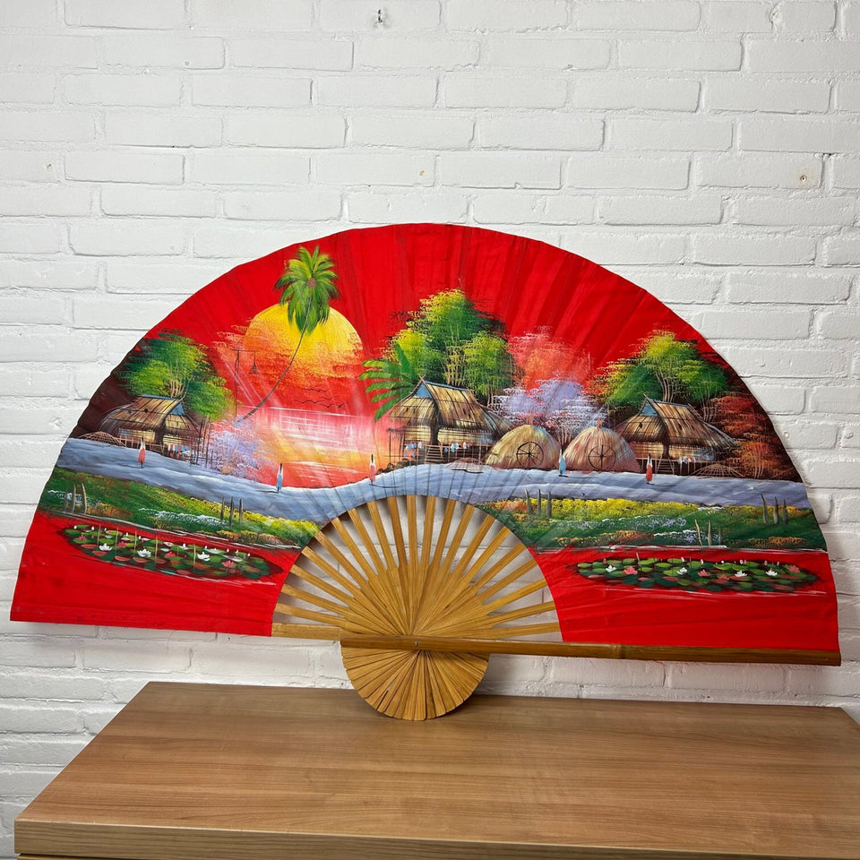 Large 145 CM wide hand painted fan