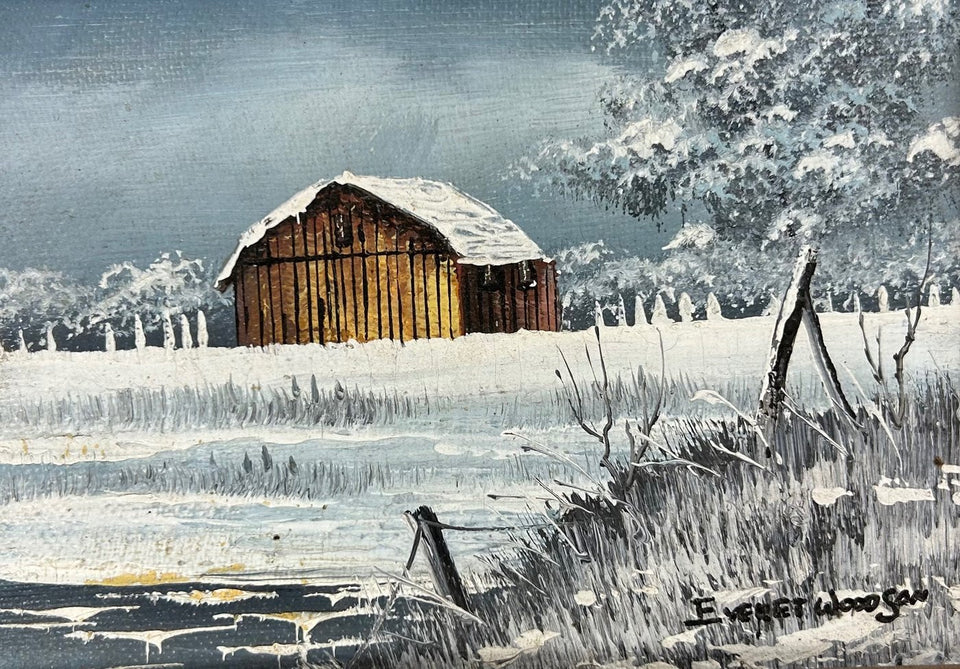 Everett Woodson (1933-) - Winter landscape